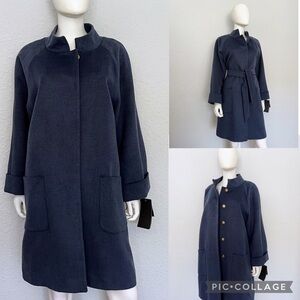 NWT WOMEN PLUS SIZE COAT‎ RAGLAN SLEEVES OVERSIZED COTTON/CASHMERE BELTED LINED